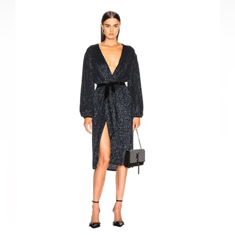 Fabulous NWT Retrofete M Aubrey black wrap dress M!